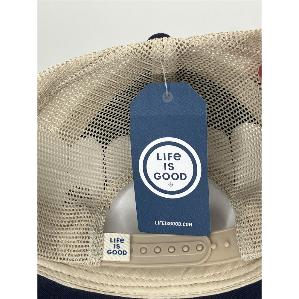NWT Life is Good Trucker Hat Adjustable Blue Marlin Snapback Mesh Coastal Dad - Picture 6 of 12